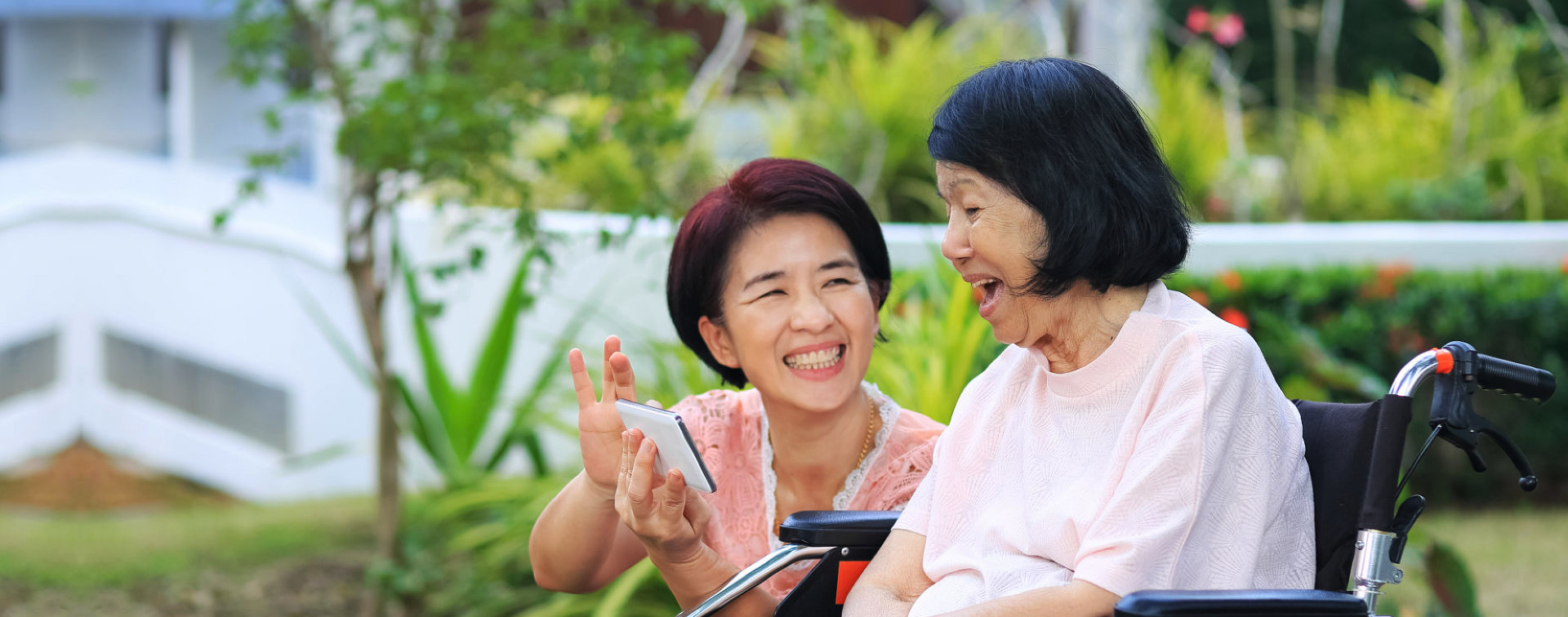 mother and daughter talking happily