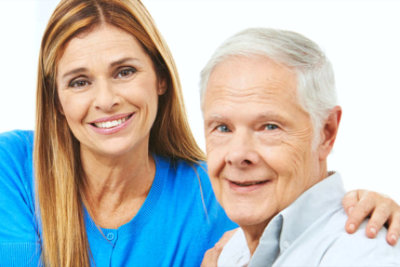 lady and old man smiling