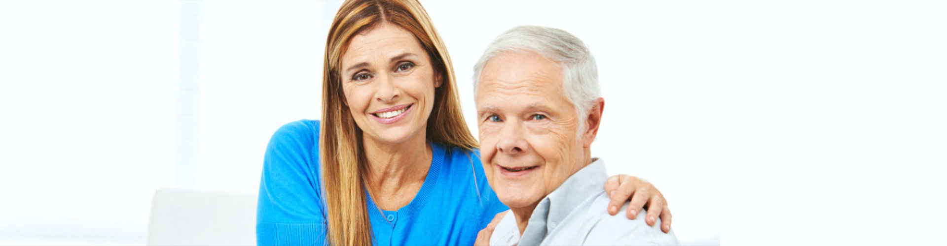 lady and old man smiling